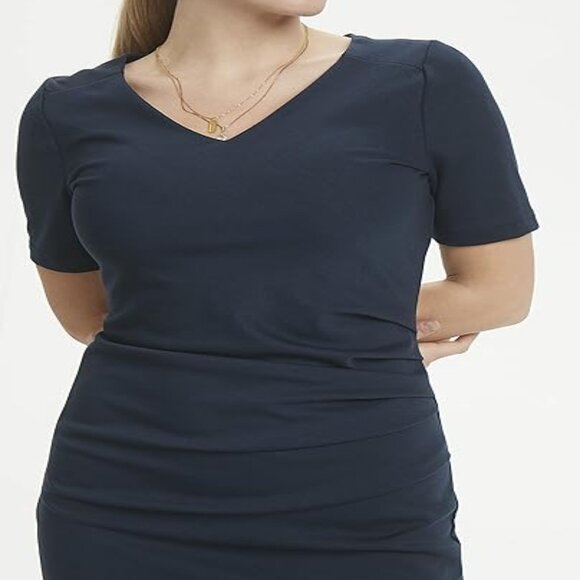 Kaff women s black Party cocktail Dress size small V-Neck with Sleeve by - Picture 6 of 16